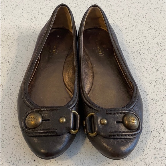 Brown leather Coach flats - Picture 2 of 6